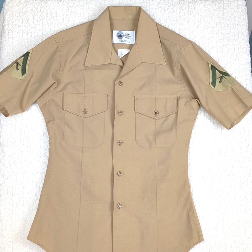 USMC Military Charlie's Tan Short Sleeve Uniform Shirt